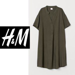 H+M V-Neck Dress | US 6P | Olive Green